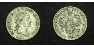 20 Kreuzer Impero austriaco (1804-1867) Argento 