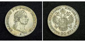 20 Kreuzer Impero austriaco (1804-1867) Argento 