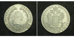 20 Kreuzer Impero austriaco (1804-1867) Argento 