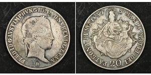 20 Kreuzer Impero austriaco (1804-1867) Argento Ferdinand I of Austria (1793 - 1875)