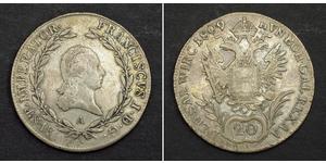20 Kreuzer Impero austriaco (1804-1867) Argento 