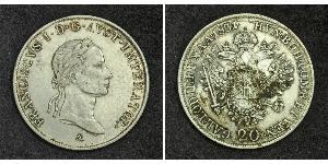 20 Kreuzer Impero austriaco (1804-1867) Argento 