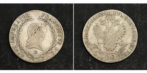 20 Kreuzer Impero austriaco (1804-1867) Argento 