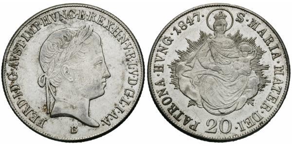 20 Kreuzer Impero austriaco (1804-1867) Argento Ferdinand I of Austria (1793 - 1875)
