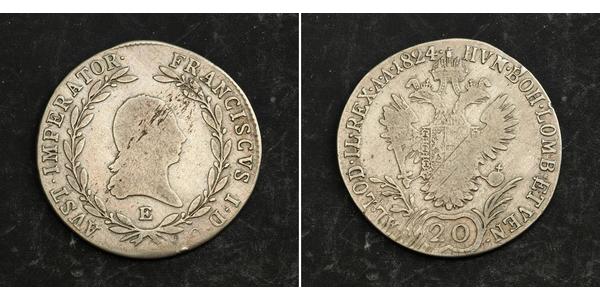 20 Kreuzer Impero austriaco (1804-1867) Argento 