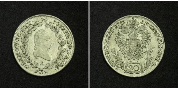 20 Kreuzer Sacro Romano Impero (962-1806) Argento Francis II, Holy Roman Emperor (1768 - 1835)