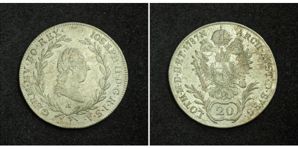 20 Kreuzer Sacro Romano Impero (962-1806) Argento Francis II, Holy Roman Emperor (1768 - 1835)