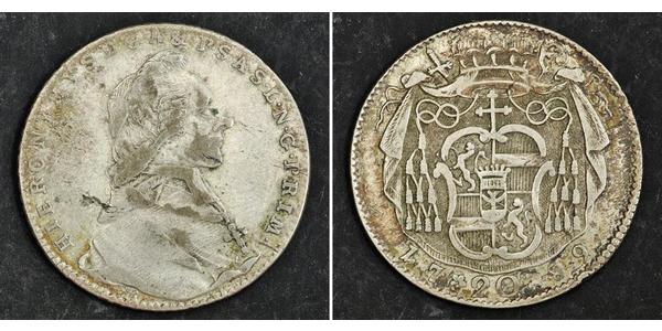 20 Kreuzer Salisburgo Argento Hieronymus von Colloredo (1732 - 1812)