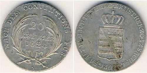 20 Kreuzer Stati federali della Germania Argento 