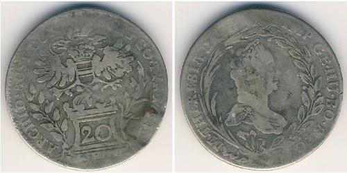 20 Kreuzer Austria Plata 