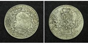 20 Kreuzer Electorate of Bavaria (1623 - 1806) Plata Maximiliano III José, Elector de Baviera(1727 – 1777)