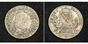 20 Kreuzer Electorate of Bavaria (1623 - 1806) Plata Maximiliano III José, Elector de Baviera(1727 – 1777)