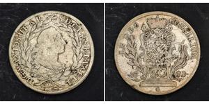 20 Kreuzer Electorate of Bavaria (1623 - 1806) Plata Maximiliano III José, Elector de Baviera(1727 – 1777)