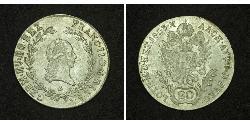 20 Kreuzer Imperio austríaco (1804-1867) Plata Francis II, Holy Roman Emperor (1768 - 1835)