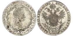 20 Kreuzer Imperio austríaco (1804-1867) Plata Francis II, Holy Roman Emperor (1768 - 1835)