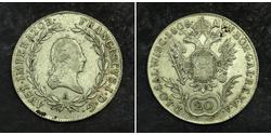 20 Kreuzer Imperio austríaco (1804-1867) Plata 