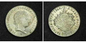20 Kreuzer Imperio austríaco (1804-1867) Plata Ferdinand I of Austria (1793 - 1875)
