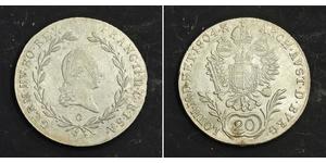 20 Kreuzer Imperio austríaco (1804-1867) Plata Francis II, Holy Roman Emperor (1768 - 1835)