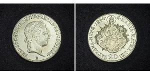 20 Kreuzer Imperio austríaco (1804-1867) Plata Ferdinand I of Austria (1793 - 1875)