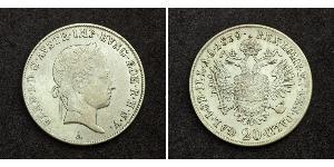 20 Kreuzer Imperio austríaco (1804-1867) Plata Ferdinand I of Austria (1793 - 1875)