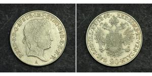 20 Kreuzer Imperio austríaco (1804-1867) Plata Ferdinand I of Austria (1793 - 1875)