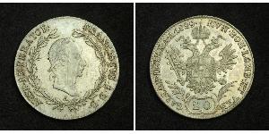 20 Kreuzer Imperio austríaco (1804-1867) Plata Francis II, Holy Roman Emperor (1768 - 1835)