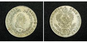 20 Kreuzer Imperio austríaco (1804-1867) Plata Francis II, Holy Roman Emperor (1768 - 1835)