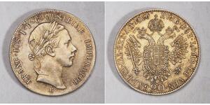 20 Kreuzer Imperio austríaco (1804-1867) Plata 