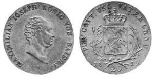 20 Kreuzer Reino de Baviera (1806 - 1918) Plata 