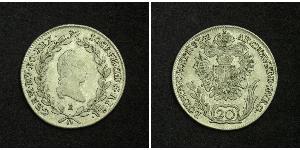 20 Kreuzer Sacro Imperio Romano (962-1806) Plata Francis II, Holy Roman Emperor (1768 - 1835)
