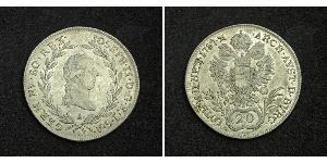 20 Kreuzer Sacro Imperio Romano (962-1806) Plata Francis II, Holy Roman Emperor (1768 - 1835)