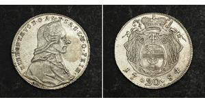 20 Kreuzer Salzburgo Plata Hieronymus von Colloredo (1732 - 1812)