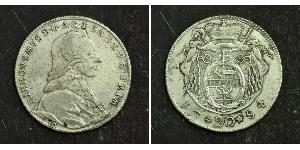 20 Kreuzer Salzburgo Plata Hieronymus von Colloredo (1732 - 1812)