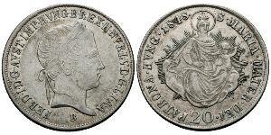 20 Kreuzer Kaisertum Österreich (1804-1867) Silber Ferdinand I of Austria (1793 - 1875)