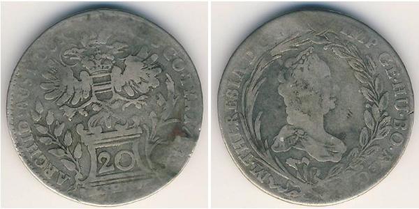 20 Kreuzer Österreich Silber 