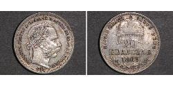 20 Kreuzer Österreich-Ungarn (1867-1918) Silber Franz Joseph I (1830 - 1916)