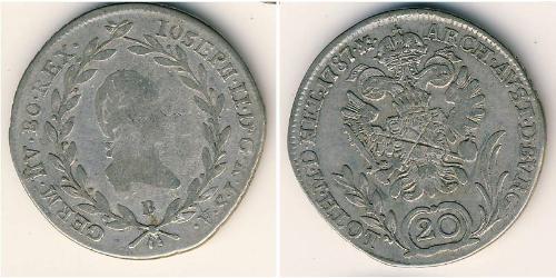 20 Kreuzer Austria  Silver 