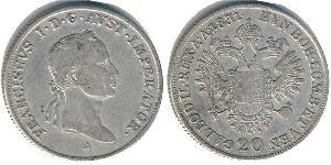 20 Kreuzer Austrian Empire (1804-1867) Silver Francis II, Holy Roman Emperor (1768 - 1835)