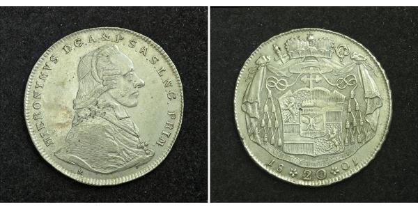 20 Kreuzer Salzburg Silver Count Hieronymus von Colloredo (1732 - 1812)