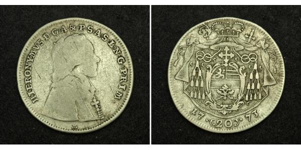 20 Kreuzer Salzburg Silver Count Hieronymus von Colloredo (1732 - 1812)