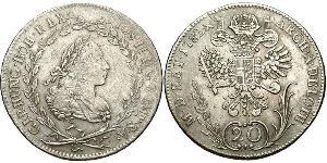 20 Kreuzer Austria Vellón Plata 