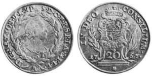 20 Kreuzer Electorate of Bavaria (1623 - 1806) 銀 Maximilian III Joseph, Elector of Bavaria (1727 – 1777)