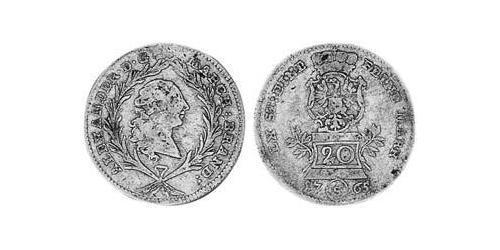 20 Kreuzer Principality of Ansbach (1398–1792) 銀 Charles Alexander, Margrave of Brandenburg-Ansbach (1736 – 1806)