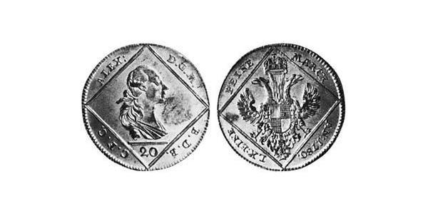 20 Kreuzer Principality of Ansbach (1398–1792) 銀 Charles Alexander, Margrave of Brandenburg-Ansbach (1736 – 1806)