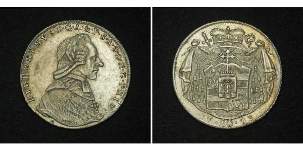 20 Kreuzer Salzburg 銀 Count Hieronymus von Colloredo (1732 - 1812)