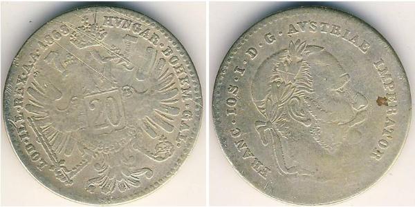 20 Kreuzer 奥匈帝国 (1867 - 1918) 銀 