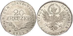 20 Kreuzer 奧地利帝國 (1804 - 1867) 銀 