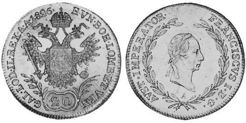 20 Kreuzer 奧地利帝國 (1804 - 1867) 銀 