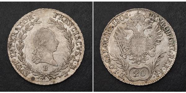 20 Kreuzer 奧地利帝國 (1804 - 1867) 銀 