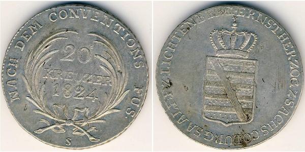 20 Kreuzer 联邦州 (德国) 銀 